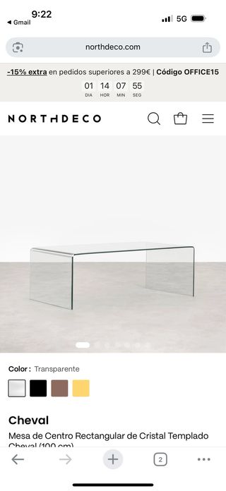 Mesa cristal - Cheval (100cm)
