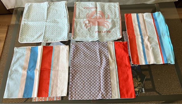 Fundas cojines azul-rojo