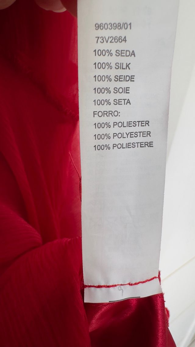 Vestido rojo midi seda