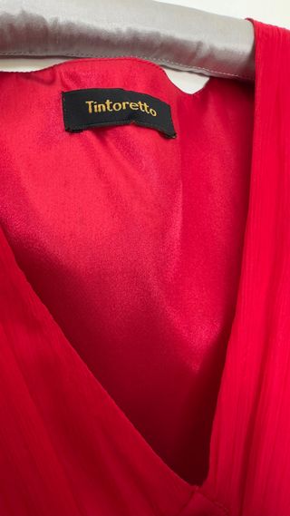 Fiesta Vestido rojo midi seda