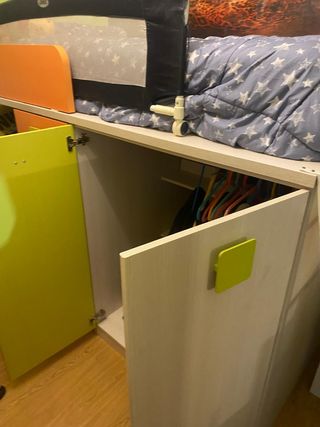 Cama nido juvenil compacta - verde-naranja