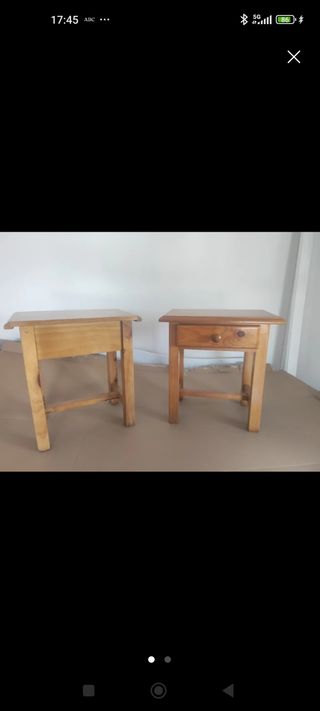Mesitas noche madera - 2 uds