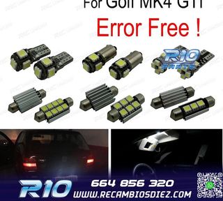 KIT 15 BOMBILLAS LED INTERIOR PARA VOLKSWAGEN VW GOLF 4 MK4 