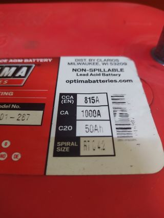 Batería OPTIMA AGM 50Ah