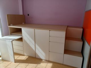 Mueble juvenil cama + escritorio + armario 