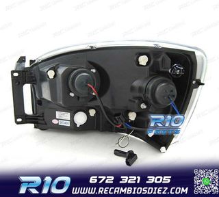 FAROS PARA DODGE RAM 06-08 LUZ DIURNA LED NEGRO