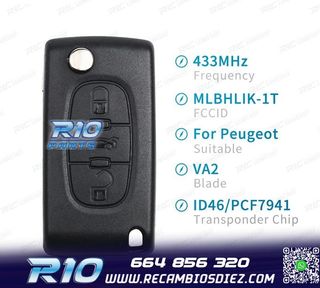 LLAVE COMPLETA PARA PEUGEOT Y CITROEN VA2
