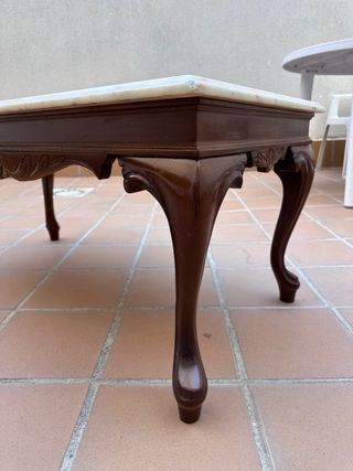 Mesa centro mármol - madera