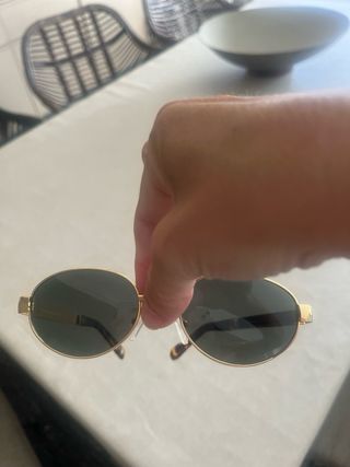 Gafas sol redondas doradas tipo Celine