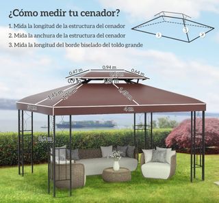 Gazebo da soffitto marrone 4x3