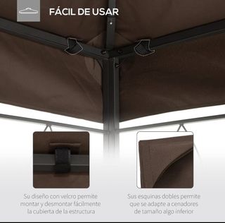 Gazebo da soffitto marrone 4x3