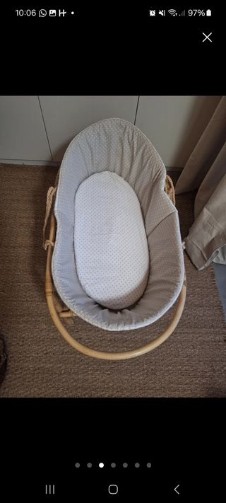 Culla moisè in vimini per neonato (senza supporto in bambù)