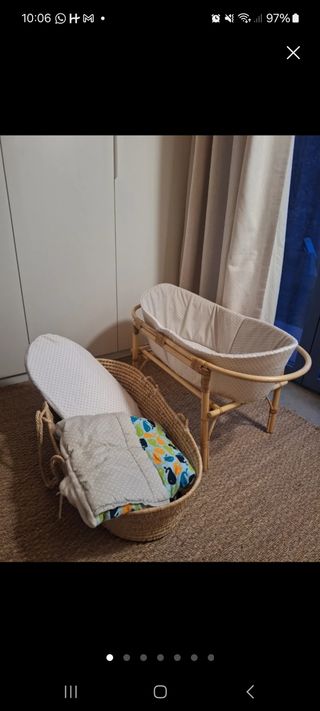 Culla moisè in vimini per neonato (senza supporto in bambù)