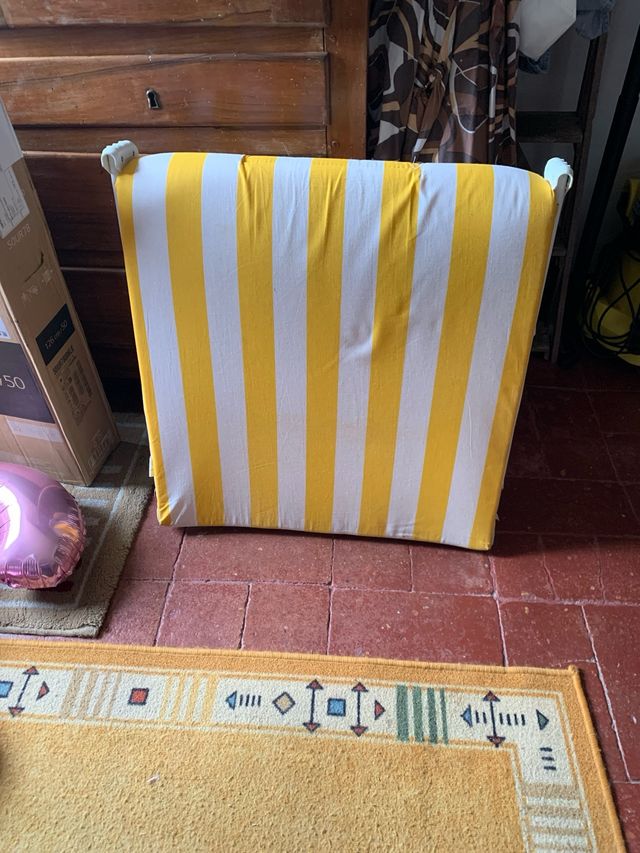 Tumbona Plegable Amarillo-Blanco