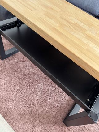 Mesa centro elevable madera roble maciza