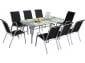 Mesa y 8 sillas jardín - Negro/Plata
