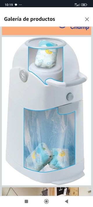 Papelera pañales antiolor para todo tipo de bolsas