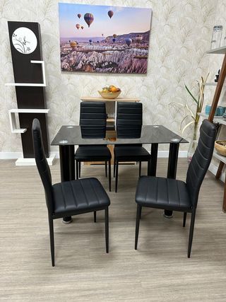 Mesa Comedor Cristal 4 Sillas