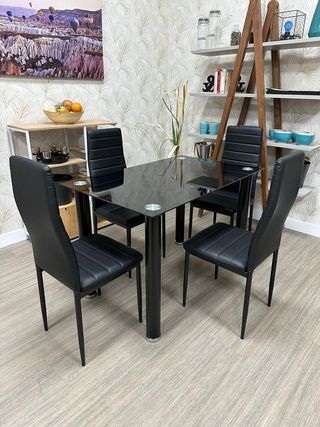 Mesa Comedor Cristal 4 Sillas