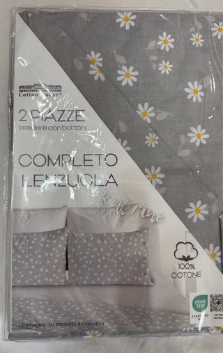Lenzuola Matrimoniali Cotone Grigio