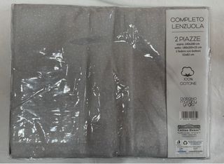 Lenzuola Matrimoniali Cotone Grigio
