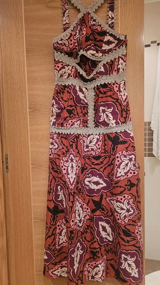 Vestido Iq Collection - Rojo y Morado
