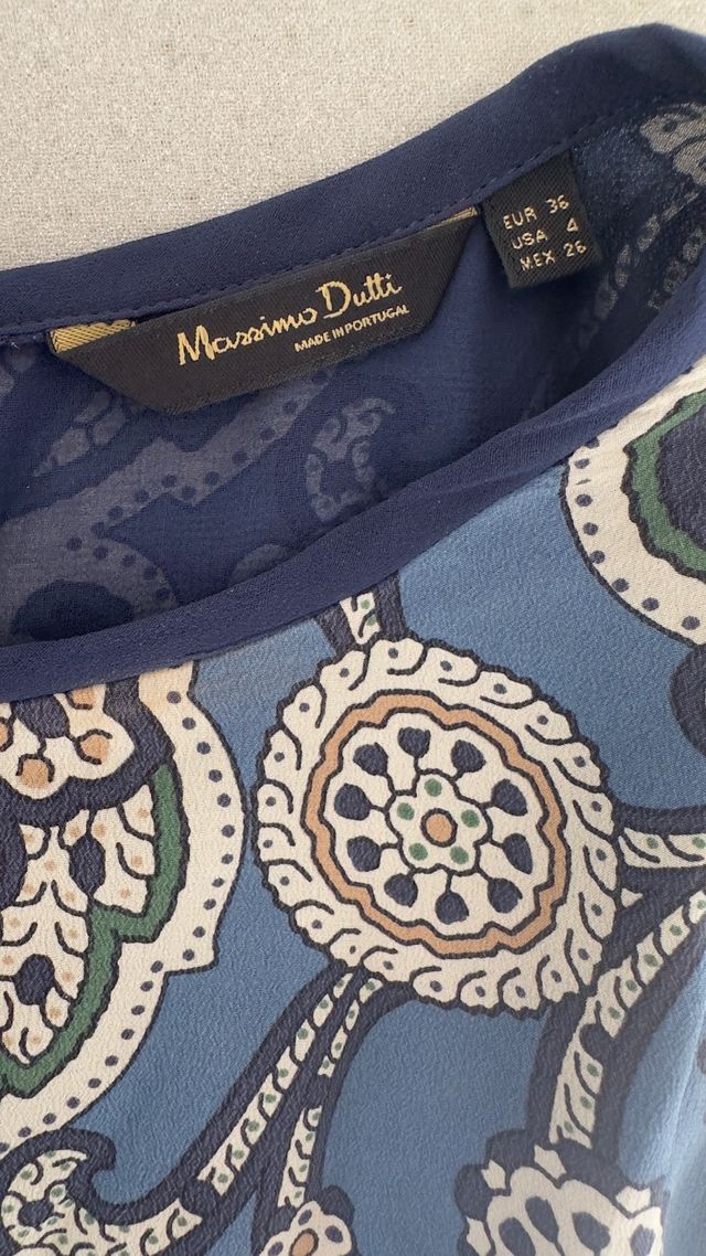 Vestido Massimo Dutti azul - Talla S