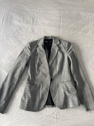 Blazer cuadros Zara - Gris