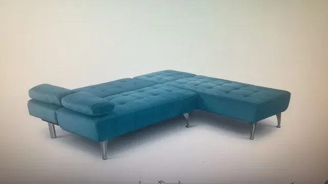SOFA CAMA NUEVO AZUL TERCIOPELO