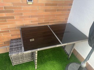 Mesa terraza exterior - ratán