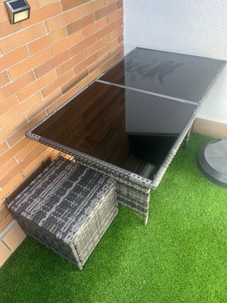 Mesa terraza exterior - ratán