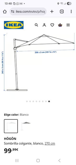 Sombrilla IKEA para exterior