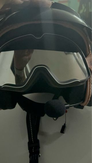 Casco moto Jet JYT S con gafas anti viento