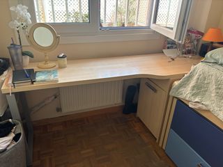 Cama individual con cajones - azul