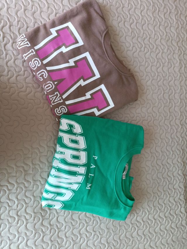 2 Sudaderas talla S - marrón, verde