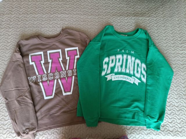 2 Sudaderas talla S - marrón, verde