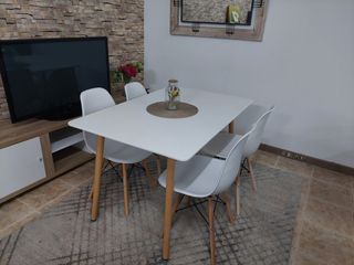 Mesa comedor 4 sillas - blanca