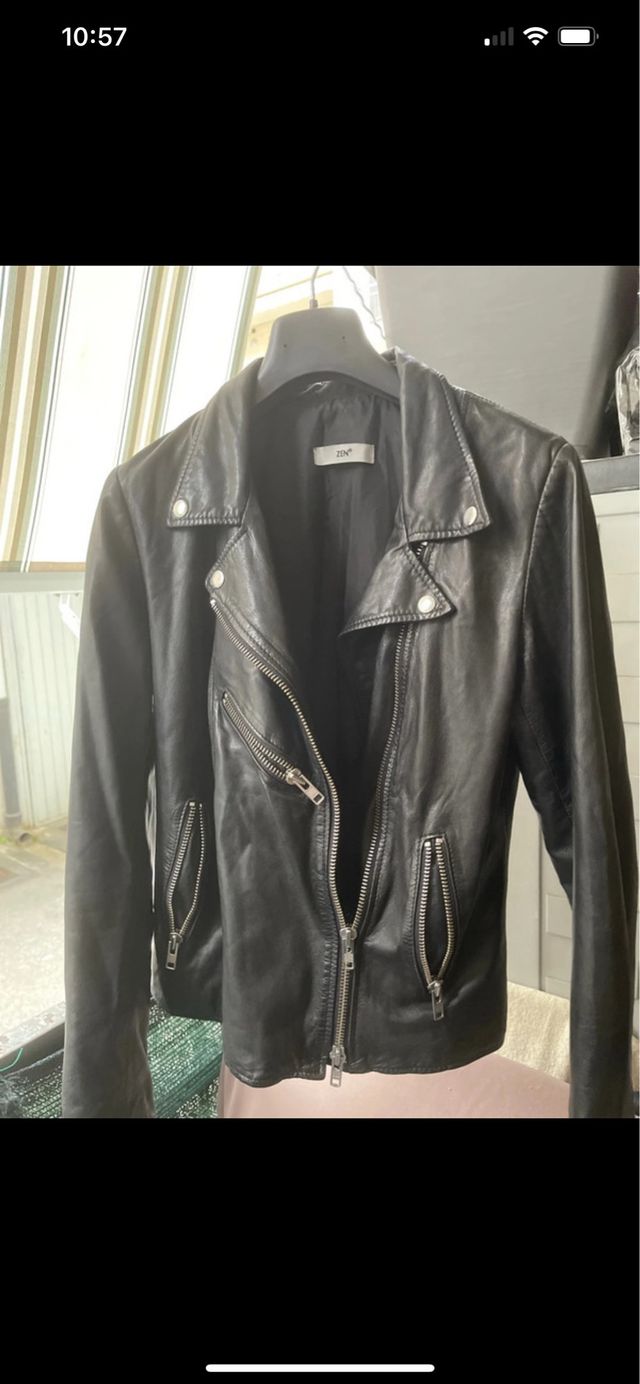 Giubbotto moto Zen - Pelle nera