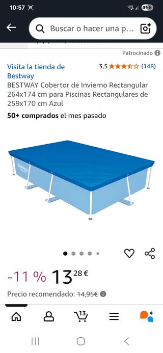 Urge!Piscina Intex 260x160+ depurad 1250lh+suelo