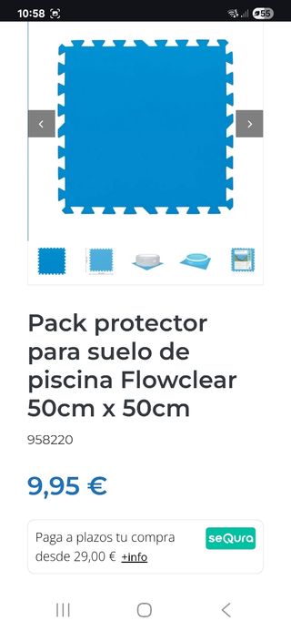 Urge!Piscina Intex 260x160+ depurad 1250lh+suelo