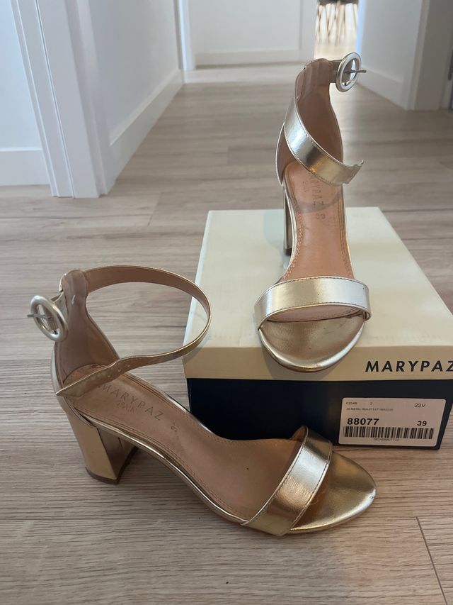 Tacon Doradas Mary Paz Sandalias Doradas Fiesta Marypaz Sandalias