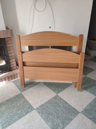 2 camas 90 madera - marrón