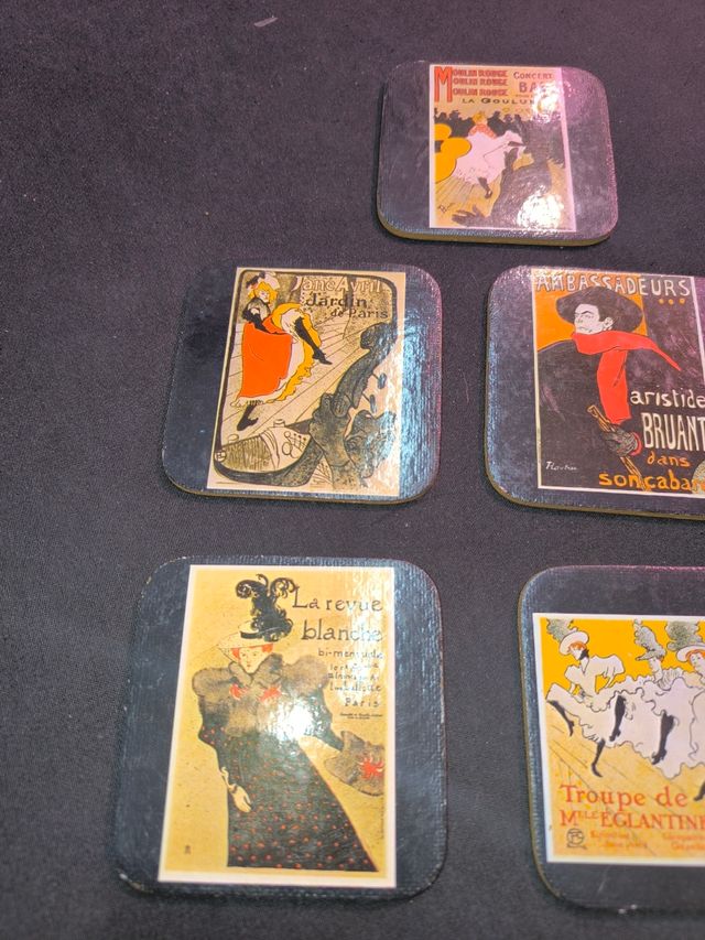 5 posavasos Toulouse Lautrec