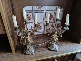 Candelabro bronce 3 brazos