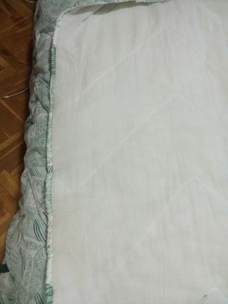 Colcha cama 90 - Verde y blanca