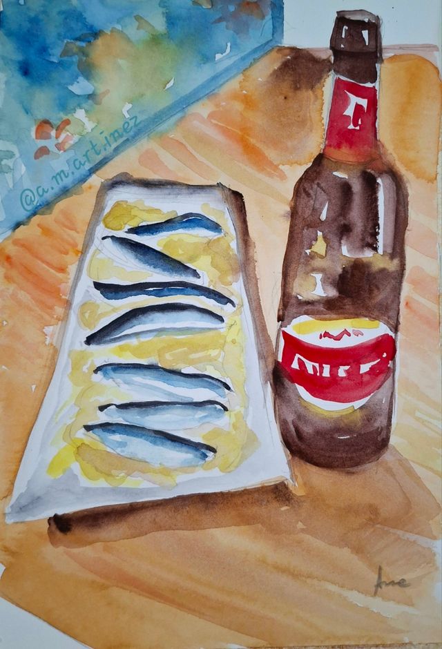 Acuarela original: Aperitivo