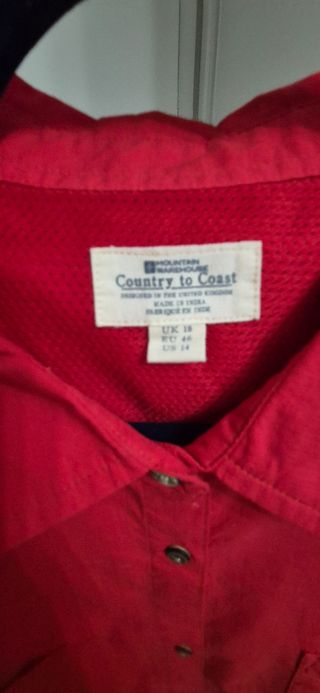 Camisa roja manga corta mujer