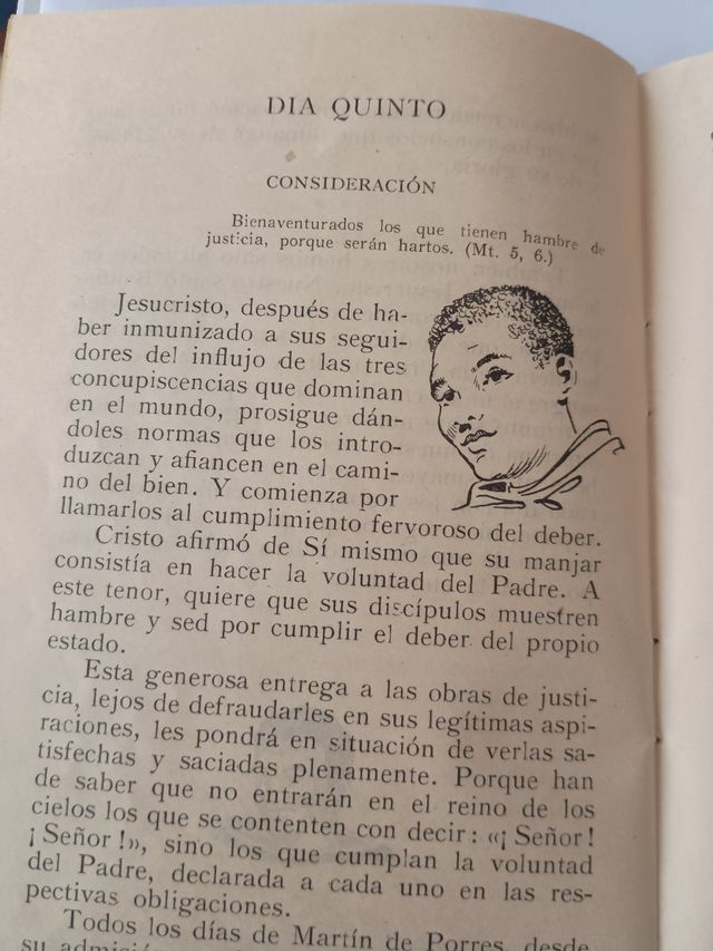 Folleto antiguo. Novena al Beato Martín de Porres