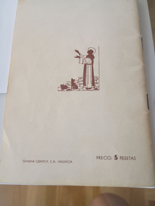 Folleto antiguo. Novena al Beato Martín de Porres