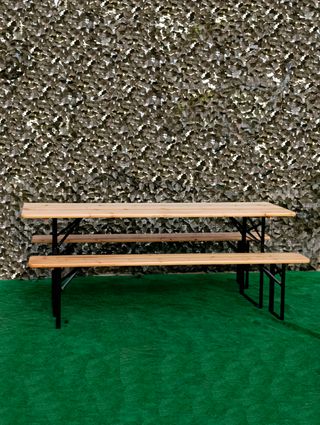 PACK MESA Y 2 BANCOS ESTILO CERVECERÍA ALEMANA